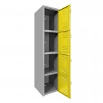 Locker metálico dual grande - 4 puertas amarillo